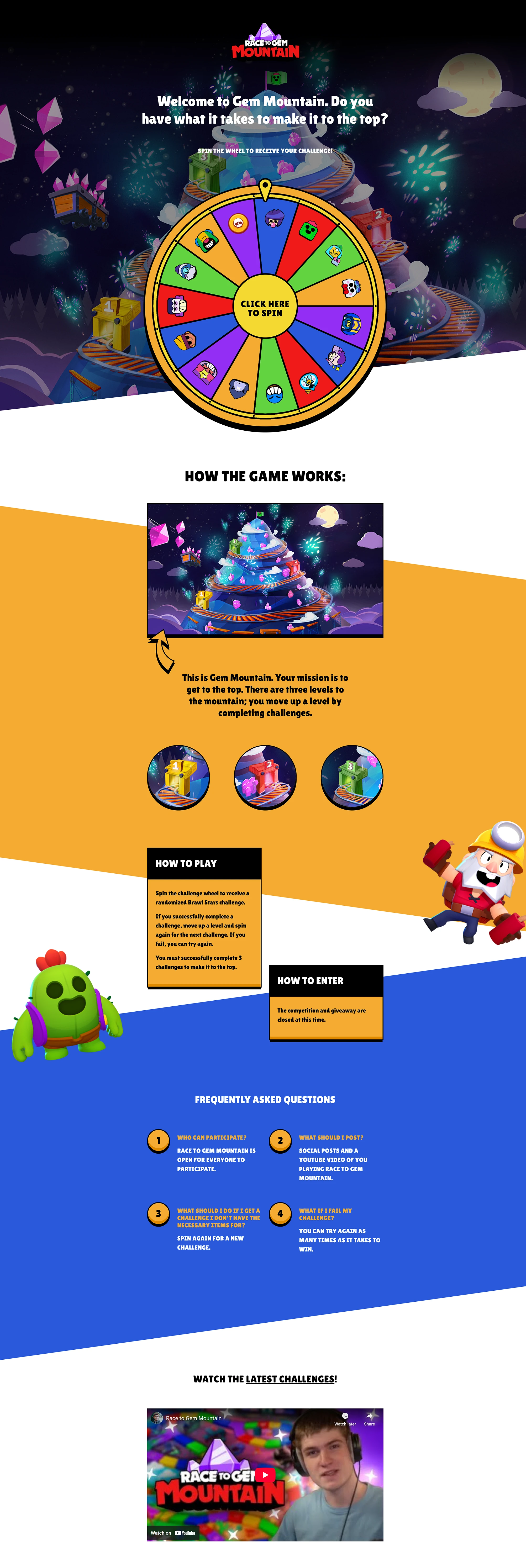 Race to Gem Mountain Microsite