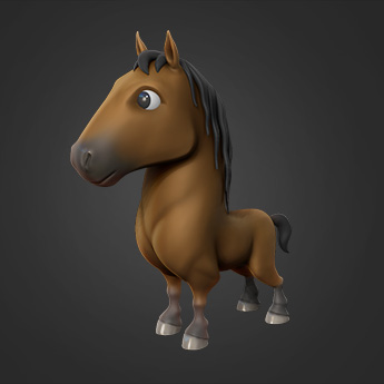 Stylized horse 3D model