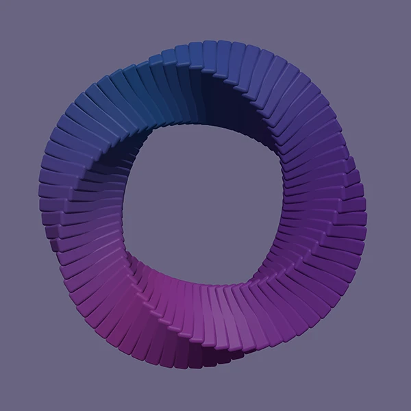 Abstract 3D, pink and purple ring
