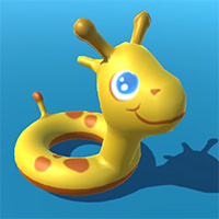 Inflatable giraffe floaty