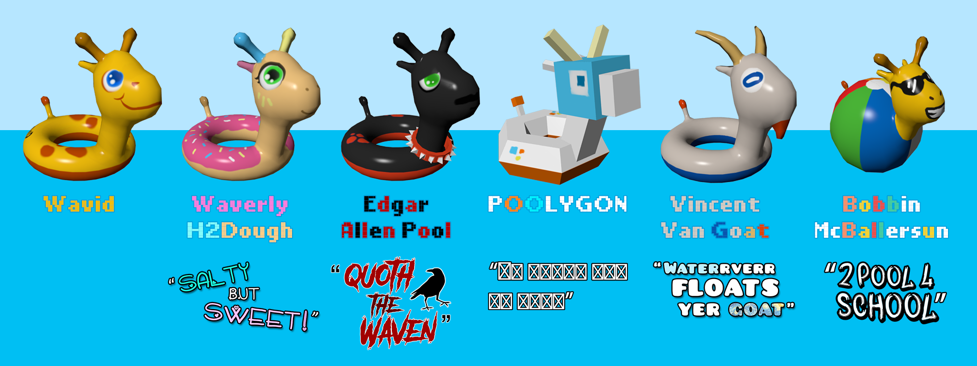 Pool Floaty Characters